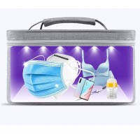 UV Sterilizer Bag, Portable UVC Sanitizer Box Bag with USB Rechargeable LED UV Light Disinfection Cleaning Tool for Mask /Mobile Phone/Glasses/Suit